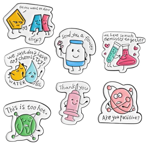 BESPORTBLE 7 Stck Teiliges Cartoon Chemie Labor Broschen aus Metall Niedliche Anstecknadeln für Kleidung Taschen und Hüte Kreative Labormotiv Pins Passende Accessoires für Damen und von BESPORTBLE