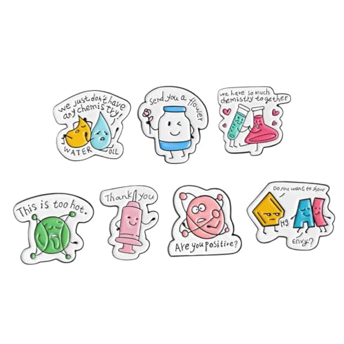 BESPORTBLE 7 Stck Teiliges Chemie labor Broschen Metall Pins Niedlich Kreativ Vielseitig Anstecknadeln für Kleidung Schals Mützen Geschenke für Frauen und Medizinberufe von BESPORTBLE