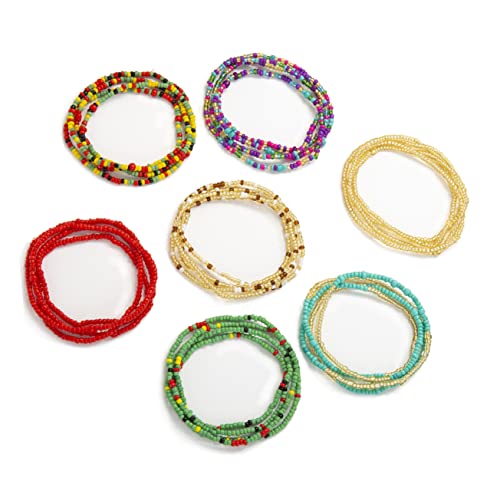 BESPORTBLE 7 Stück Stylische Teilige Perlen Taillenkette für Frauen Handgemachte Mehrlagige Körperkette für Strandmode und Besondere Anlässe für Bikinis und Badeanzüge von BESPORTBLE