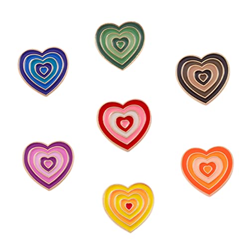 BESPORTBLE 7 Stück Teiliges Herzförmige Anstecknadeln Broschen Fashion Accessoires Bunte Regenbogen Farbverlauf Liebe Kleidung Dekoration von BESPORTBLE