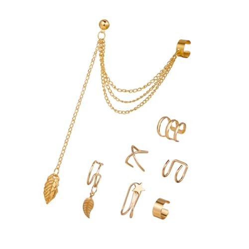 BESPORTBLE 7 Stück Teiliges Set Boho Ohrclips Metall nicht Durchstochen Leichte Ear Gold Ohrschmuck Damen Komfortabel Vielseitig für Alltag und Besondere Anlässe von BESPORTBLE