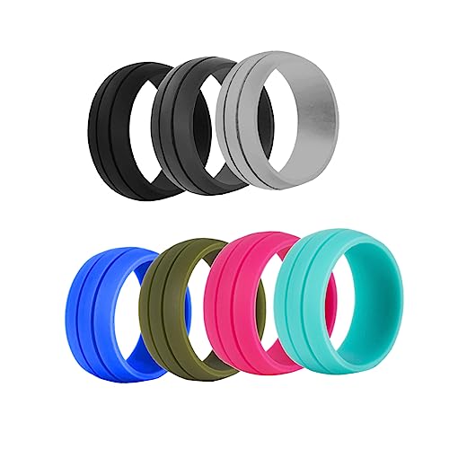 BESPORTBLE 7 Stück Teiliges Set Silikonringe für Damen Verstellbare Finger Ringe Farben Sportlich Modebewusste Frauen von BESPORTBLE