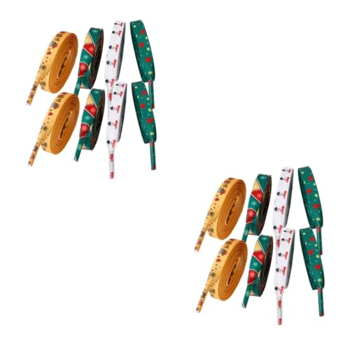 BESPORTBLE 8 Paare Bunte Weihnachts Schuhbänder Flach Sportschuhsenkel Langlebig Passend für Sneaker Stiefel und Laufschuhe Jungen und Mädchen von BESPORTBLE