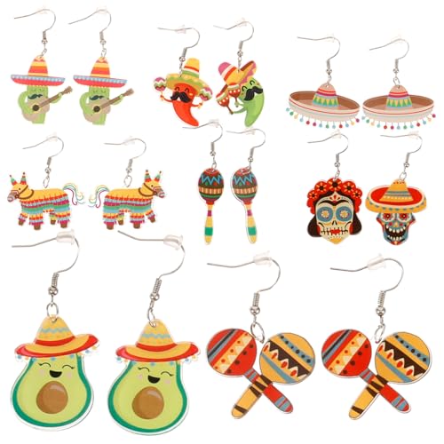BESPORTBLE 8 Paare Ohrringe Damen Multipack Kreative Skelett Avocado Ohrhänger Leicht Langlebig Modisch Für Alltag und Festliche Anlässe von BESPORTBLE