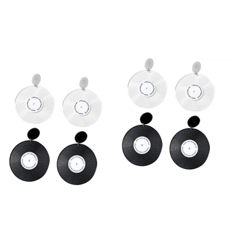 BESPORTBLE 8 Stck Teiliges Runde Vinyl Platten Ohrstecker Damen Ohrschmuck Elegant für Frauen Mädchen von BESPORTBLE