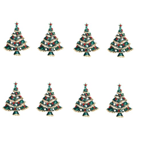 BESPORTBLE 8 Stck. Weihnachtsbaum Brosche Damen Xmas Breastpin Glitzernd Modisch Weihnachtsdeko Anstecknadel für Freunde Familie Festliche Outfits von BESPORTBLE