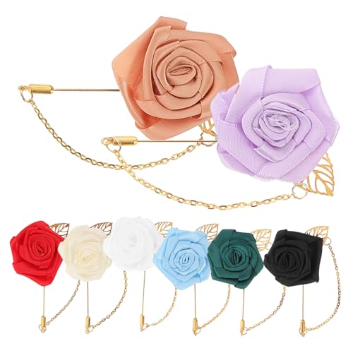 BESPORTBLE 8 Stück Blumen Anstecker für Männer mit Goldblattkette für Hochzeiten Anlässe und Stilvolle Outfits Leicht und Komfortabel von BESPORTBLE