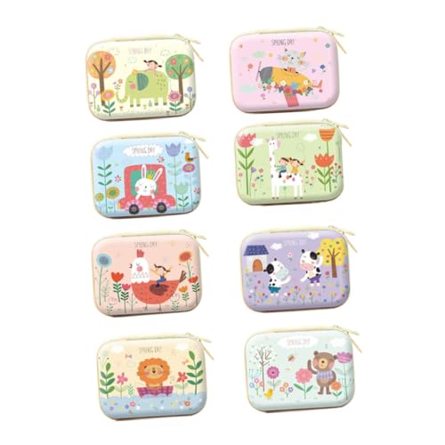 BESPORTBLE 8 Stück Box Weißblech Münzgeldbörse Geldbörse Geldbörse Cartoon Aufbewahrungskoffer Kinderspielzeugkoffer Cartoon Cartoon Münzgeldbörse Polyester von BESPORTBLE