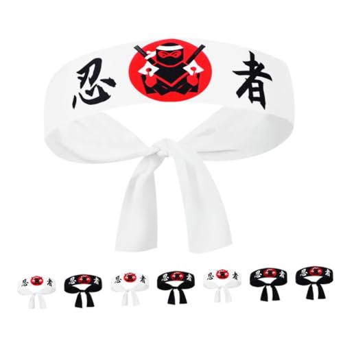 BESPORTBLE 8 Stück Japanisches Stirnband Teiliges Koch Haarband für Männer Vielseitig Einsetzbar Kopfbedeckung Handtuch oder Modisches Accessoire für Cosplay und Koch Events von BESPORTBLE