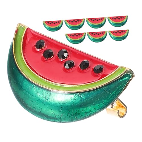 BESPORTBLE 8stücke Wassermelonen-form-clips Cartoon-brosche Für Damen Pullover Schal Cardigan Kleidung Clips Retro Wassermelonen-scheiben-brosche Schalkragen-clips von BESPORTBLE
