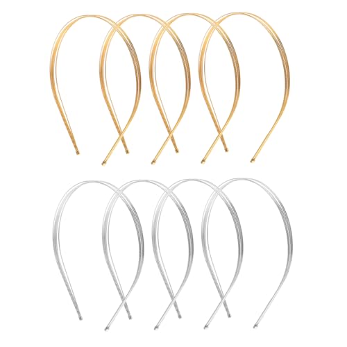 BESPORTBLE 8 Stück Teiliges Metall Haarreifen Mehrschichtige Dünne Stirnbänder für Damen und Mädchen Schlichte Stilvolle Kopfbänder in Gold und Silber für Make up Hautpflege und Alltag von BESPORTBLE