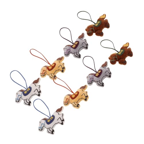BESPORTBLE 8stücke Pferd Taschenanhänger Plüsch Anhänger Charm Tierfigur Anhänger Für Auto Rucksack Zuhause Dekoration Partygeschenk Handytasche Schlüsselanhänger Plüsch von BESPORTBLE