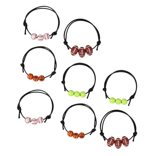 BESPORTBLE 8 Stück Teiliges Verstellbares Sport Armband mit Basketball Baseball Rugby und Tennisball Charms Stylische Charm Armbänder für Teenager und Erwachsene Fan Schmuckstücke von BESPORTBLE
