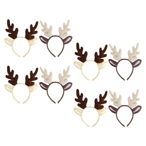 BESPORTBLE 8 Stück Teiliges Weihnachts Rentiergeweih Haarreif Niedliche und Leichte Weihnachtskopfbedeckung für Langlebig und Komfortabel für Festliche Partys und Vielseitige Kostümgestaltung von BESPORTBLE