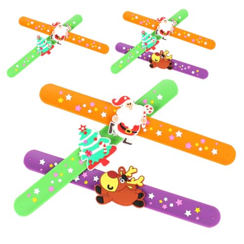 BESPORTBLE 8 Stück Teiliges Weihnachts Silikon Slap Armband Robuste Langlebige Weihnachtsarmbänder für Erwachsene und Einfach Anzulegende Farbenfrohe Party Geschenkidee von BESPORTBLE
