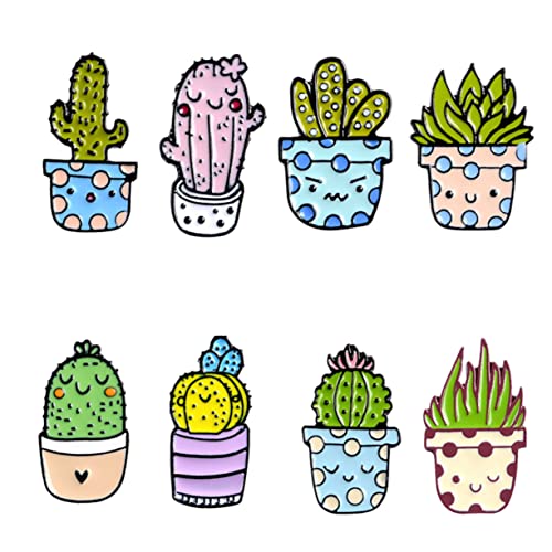 BESPORTBLE Kaktusbrosche 8 Stück Kreative Anstecknadeln Aus Legierung Zarte Tropföl Broschen Für Kleidung Modische Abzeichen Dekorative Broschen Für Taschen Und Schals von BESPORTBLE
