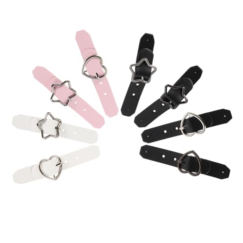 BESPORTBLE 8pcs Schwarze Schuhschnalle Mit Metallherz Und Sternform Verstellbarer Gürtelschnalle Für DIY -kleidungsknöpfe Schuhschmuck Clips Für Frauen von BESPORTBLE