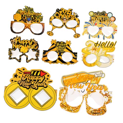 BESPORTBLE 8stücke Brillen Papier Lustige Party Brillen Requisiten Für Neujahrsparty Abschlussfeier Hochzeit Foto Requisiten Partyzubehör von BESPORTBLE