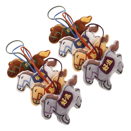 BESPORTBLE 8stücke Pferde-taschenanhänger Aus Plüsch Cartoon-design Klein Als Schlüsselanhänger Auto-dekoration Reise-accessoire Stofftier-ornament Chinesisches Neujahr- von BESPORTBLE