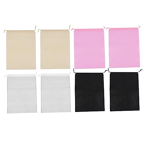 BESPORTBLE 8stücke Reise Schuhbeutel Wiederverwendbare Kordelzug Aufbewahrungstaschen Vliesstoff Staubdicht Vielseitig Für Männer Und Frauen Für Reisen Und Zuhause in Schwarz Beige Rosa von BESPORTBLE