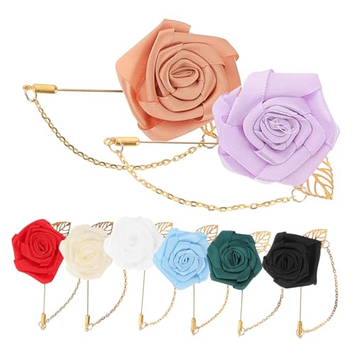 BESPORTBLE 8stücke Rosen-anstecknadeln Für Männer Blumenbroschen Als Hochzeitsschmuck Knopfloch-anstecknadeln Für Bräutigam Outfit-zubehör Für Formelle Anlässe Leicht Und Langlebig von BESPORTBLE