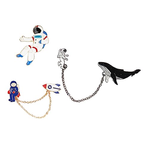 BESPORTBLE 9 Sätze Astronauten Broschen Teiliges Cartoon Broschen Legierung Niedliche Haarschmuck Accessoires für Kleidung Taschen Rucksäcke Weihnachtsdekoration von BESPORTBLE