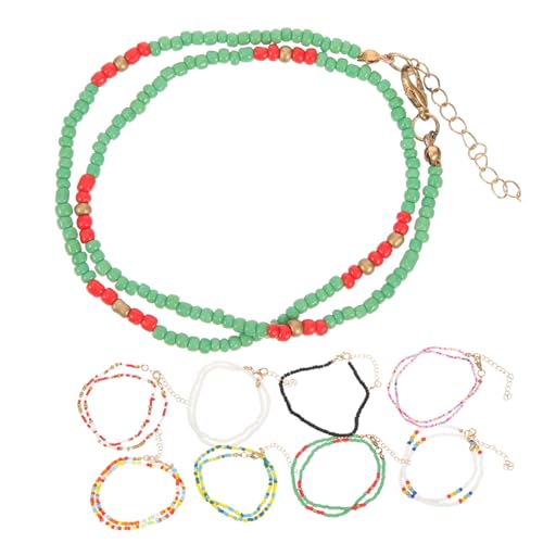 BESPORTBLE 9 Stück Teiliges Boho Perlenchoker Farbige Bead Necklaces Modische Halsketten für Damen und Mädchen Vielseitiger Schmuck für Alltag Party Hochzeit Hautfreundlich und Langlebig von BESPORTBLE