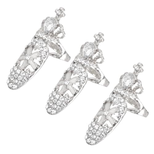 BESPORTBLE 9 Stück Teiliges Elegantes Fingernagel Kronenring mit Funkelnden Strasssteinen Verstellbar Langlebig und Modisch Geeignet für Damen als Stilvolles Nagelkunst Zubehör von BESPORTBLE