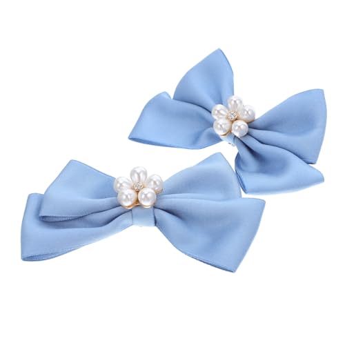 BESPORTBLE Abnehmbare Bridal Bow Schuhclips aus Elegantem Legierungs material mit Blauen Perlen Modische Hochzeitsschuh dekoration Stilvolle Schleifen schnallen für Brautschuhe von BESPORTBLE