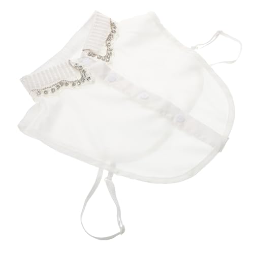 BESPORTBLE Falscher Kragen Für Blusen Abnehmbarer Hemdkragen Aus Chiffon Mit Strasssteinen Dicker Halbhemdkragen Für Frühling Herbst Winter Pullover Mäntel von BESPORTBLE