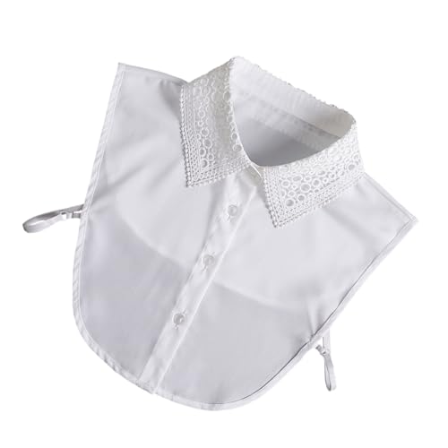 BESPORTBLE Abnehmbarer Spitzen Fake Collar Damen Halbes Hemd Kragen Blusenkragen Weiß Leicht Hautfreundlich Bügelfrei Festliche Blusen Oberteile Für Alltag Und Büro von BESPORTBLE