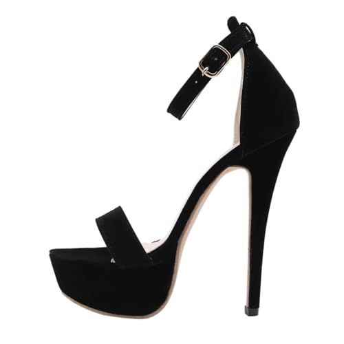BESPORTBLE Absatz Damen Sandalen Schwarz Elegant Modisch Rutschfest Atmungsaktiv Sommer Schuhe Einfache Passung von BESPORTBLE