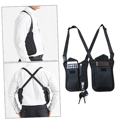 BESPORTBLE Armpit Bag Nylon Anti-diebstahl Unterarm-Schultertasche Für Männer Und Frauen Verstellbar Mit DREI Fächern Für Schlüssel Geldbörse Und Handy Für Reisen Und Alltag Schwarz von BESPORTBLE