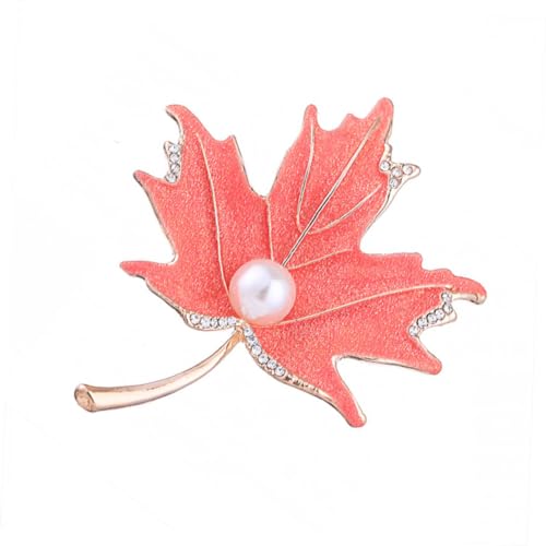 BESPORTBLE Ahornblatt Brosche mit Strass und Imitationsperlen Modisches Accessoire für Kleidung und Anlässe von BESPORTBLE