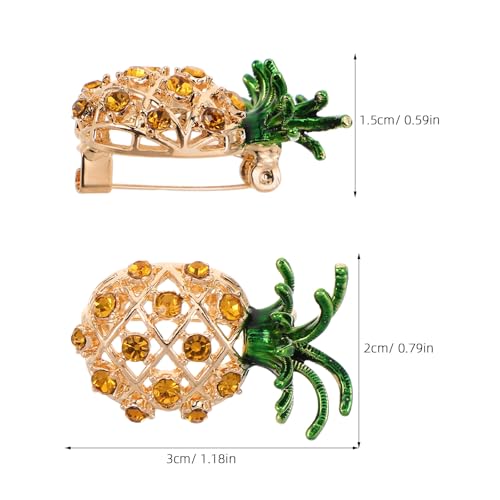 BESPORTBLE Ananas-Brosche: Niedliche Anstecknadeln mit Strasssteinen und Früchten für Damen, für Kleidung, Hüte, Rucksäcke, Jacken, Hemden, Accessoires, DIY-Dekoration von BESPORTBLE