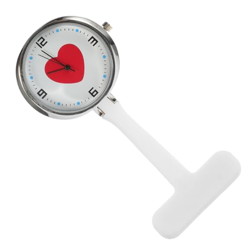 BESPORTBLE Ansteckuhr Taschenuhr Krankenschwestern hängen Uhr Schwesternuhr mit hängendem Revers Anstecknadel für Krankenschwestern Pflegeuhr Bling Uhr Kieselgel Weiß von BESPORTBLE
