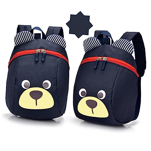 BESPORTBLE Anti-Verlust-Schultasche Mit Leine Atmungsaktive Träger Leichter Junge Mädchen-Rucksack Dunkelblau von BESPORTBLE