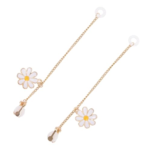 BESPORTBLE Anti lost Ohrclips Damen Ohrclip Kette Wireless Earphone Halter Blumen design Anti verlust Ohrhänger für Kabellose Kopfhörer Langlebig und Praktisch Weiß von BESPORTBLE