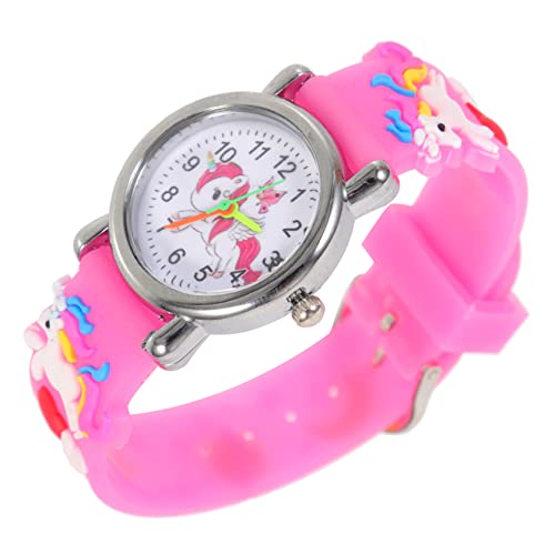 BESPORTBLE Junge Mädchen Uhr Für Jungen Und Mädchen Analoge Armbanduhr Mit Cartoon-Design Einfache Zeitansage Für Schüler Bunte Einhorn Uhr Kunststoff Von Jahren von BESPORTBLE