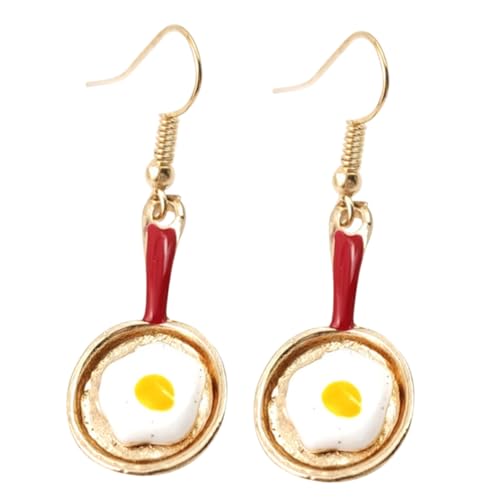 BESPORTBLE Asymmetrische Kleine Spatel Ohrstecker Rot Leichte Langlebige Edelstahl ohrringe Modisches Design für Studenten und Junge Frauen Origineller Ohrschmuck Einzigartiges Geschenk von BESPORTBLE