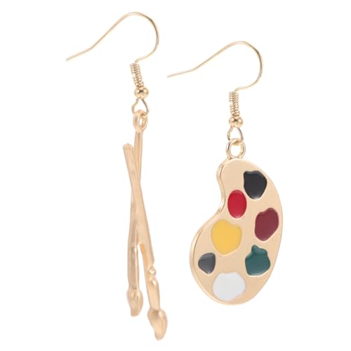 BESPORTBLE Asymmetrische Künstler Ohrringe Vintage Stil Malpalette und Pinsel Dangles Modische Schmuckstücke für Frauen und Kunstliebhaber Vielseitig für Alltag und Besondere Anlässe von BESPORTBLE