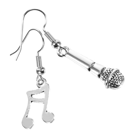 BESPORTBLE Asymmetrische Mikrofon Ohrhänger Damen Musiknoten Ohrringe Kreatives Design Schmuck für Frauen Dangle Ohrringe Einzigartiger Ohrschmuck Alltag und Party von BESPORTBLE