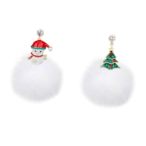 BESPORTBLE Asymmetrische Weihnachtsbaum und Schneemann Ohrringe Damen Ohrhänger mit Strass Modisch Langlebig als für Frauen zu Weihnachten von BESPORTBLE