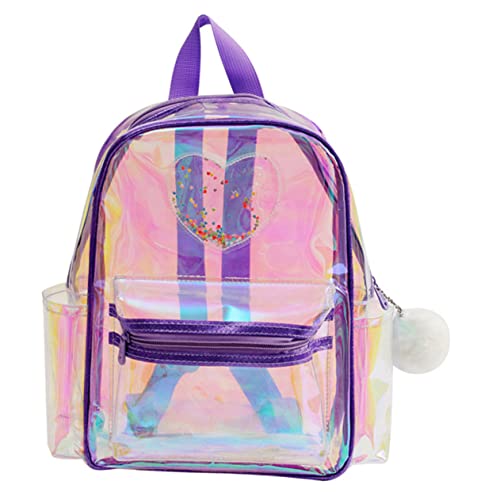 BESPORTBLE Backpack Mit Herzmuster Für Mädchen PVC-Rucksack Für Konzerte Sportveranstaltungen Und Freizeitaktivitäten Transparenter Rucksack Für Junge Mädchen Leicht Und Funktional von BESPORTBLE