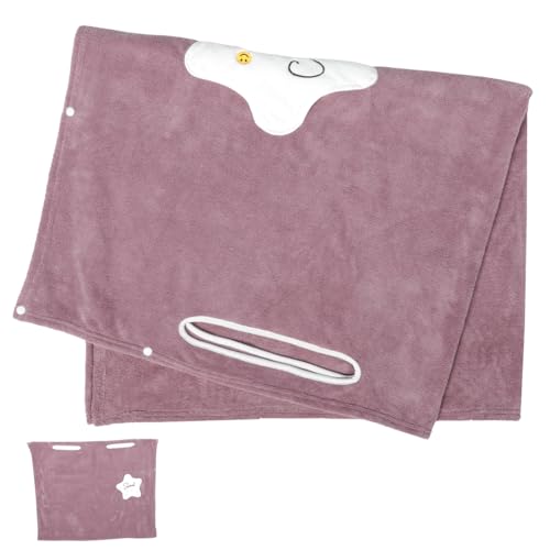 BESPORTBLE Bademantel Für Damen Schulterfreies Design Ärmellos Knopfdesign Tasche Für Handy Schnelltrocknendes Badetuch Langer Stil Korallen-nachthemd Damen-nachthemd von BESPORTBLE