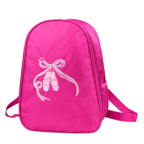 BESPORTBLE Ballett-Rucksack Mit Stickerei Tanzschuhe Aufbewahrungstasche Wasserabweisend Aus Nylon Und Polyester Große Kapazität Mit Seitentaschen Und Innentasche Für Mädchen von BESPORTBLE