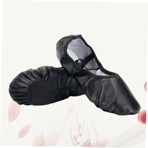 BESPORTBLE Ballettschuhe Damen Schwarz Geteilte Ledersohle Elastisch Ballett Tanzschuhe Für Yoga Jazz Moderne Tänze von BESPORTBLE