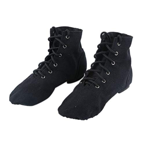 BESPORTBLE Ballettschuhe Für Kinder High Top Leinwand Jazz Tanzschuhe Flache Jazz Stiefel Praxis Tanzschuhe für Frauen Männer Größe 43 (Schwarz) Ballettschuhe von BESPORTBLE