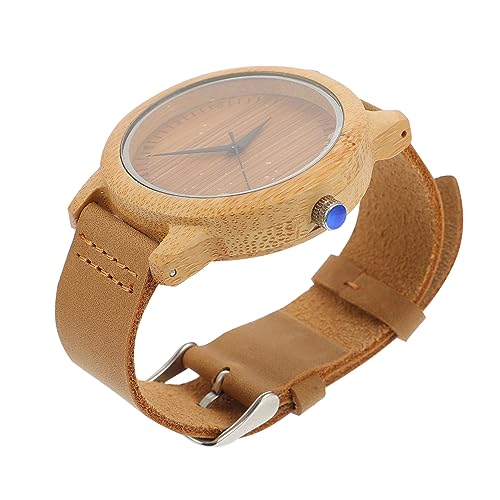 BESPORTBLE Bambus Holz Armbanduhr für Damen Herren Handgefertigte Quarzuhr im Minimalistischen Design für Besondere Anlässe Leicht Langlebig von BESPORTBLE
