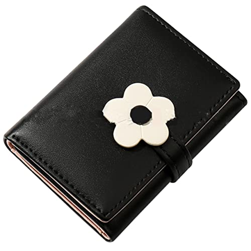 BESPORTBLE Bankkartentasche Geldbeutel Für Jugendliche Mädchen Geldbörsen Brieftasche Süß Blumen- Mini-geldbörse Mode Brieftasche Geldbörse Damen-geldbörse Mädchen Brieftasche Pu-Leder Black von BESPORTBLE